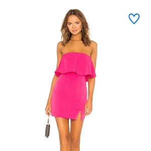 Superdown catalina ruffle tube mini dress hot pink